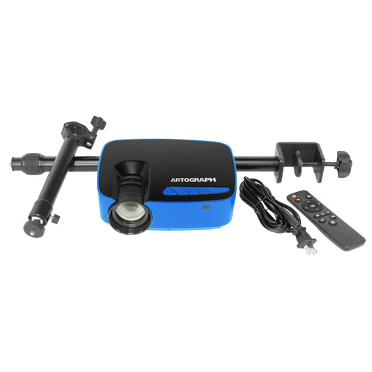 Artograph Flare 100 Digital Art Projector with Adjustable Monopod Stand, Blue/Black – 1080p Native Resolution, Built-In Art Grids for Drawing and Tracing, WiFi and HDMI Compatible