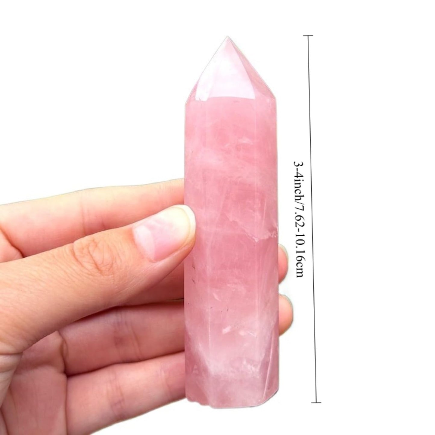 YOUNAIERZX 3-4in Natural Rose Quartz Crystal Tower Point Pink Gemstone Obelisk Heart Chakra Healing Self Love Energy Stone