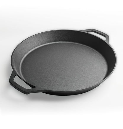YYMIYU Heavy-Duty Pre-Seasoned Cast Iron Skillet - Dual Assist Handles - Use in the Oven, on the Stove, on the Grill,Commercial or Over a Campfire (20 Inch)