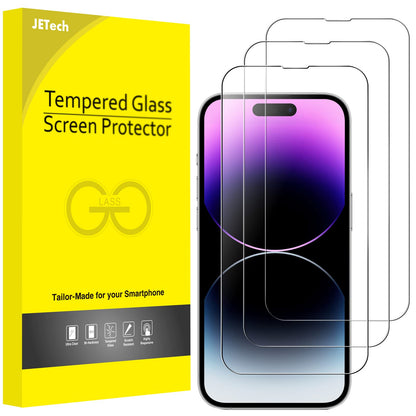 JETech Full Coverage Screen Protector for iPhone 16e 2025, iPhone 13/13 Pro 6.1-Inch, Tempered Glass Film with Easy Installation Tool, Case-Friendly, HD Clear, 3-Pack
