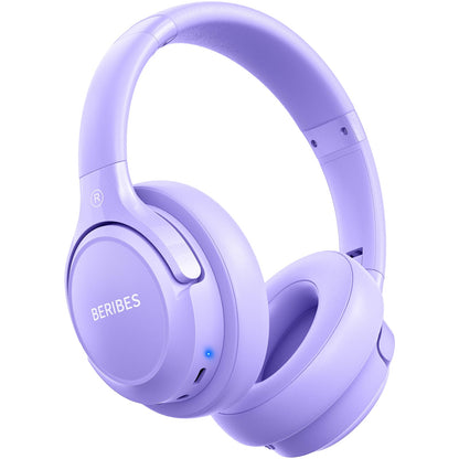 BERIBES Bluetooth Headphones Over Ear, 65H Playtime and 6 EQ Music Modes Wireless Headphones with Microphone, HiFi Stereo Foldable Lightweight Headsets, Deep Bass for Home Office Cellphone PC Ect.