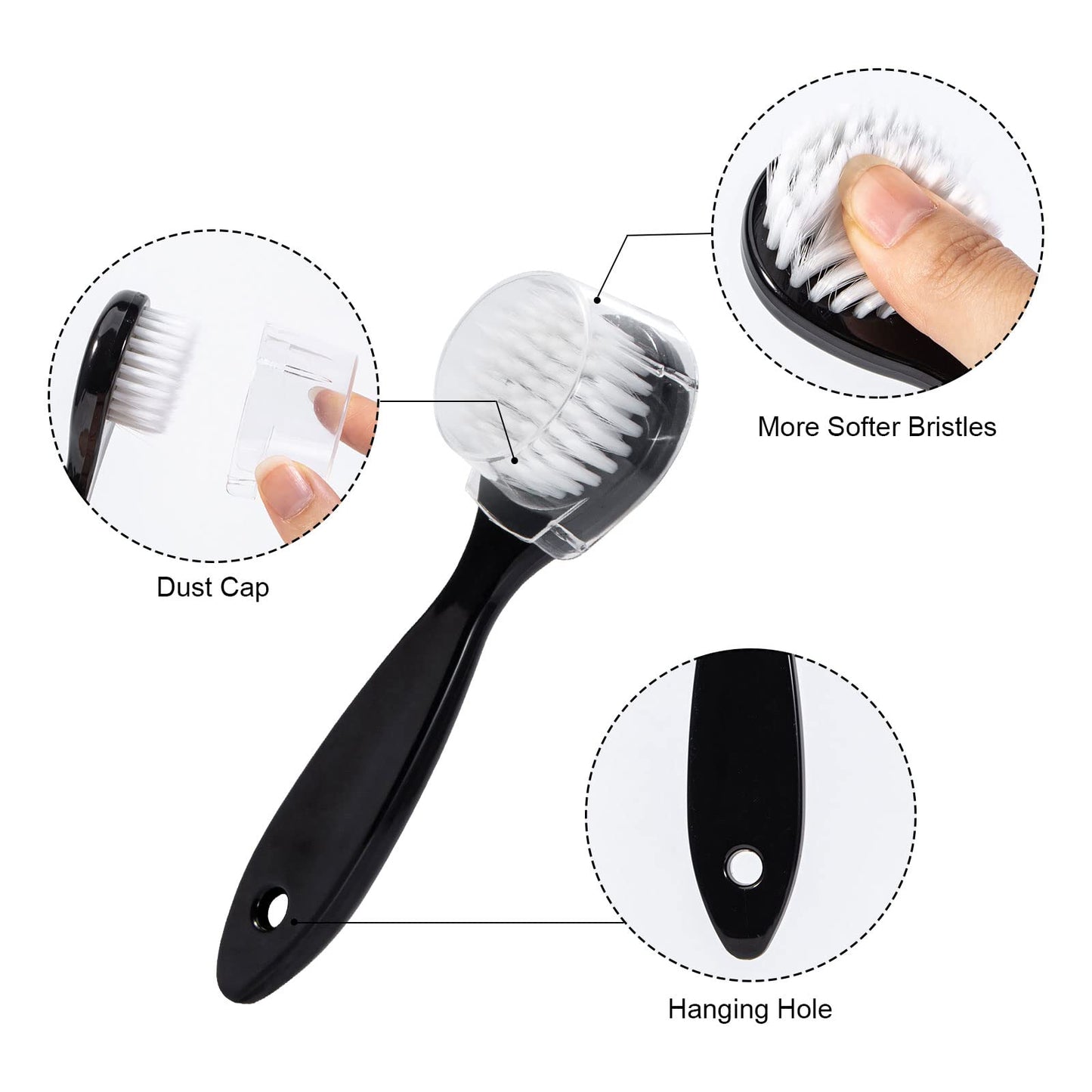 3 Pcs Facial Cleansing Brush, Useekoo Manual Face Brushes for Cleansing and Exfoliating, Face Scrubber to Massage, Deep Pore Exfoliation, Makeup Remove and Skin Care with Soft Bristles