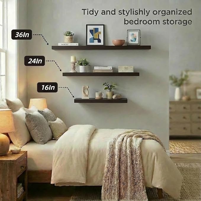 SAUMONIERES Floating Shelves Wall Shelf Solid Wood