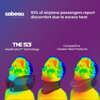 Cabeau The Neck's Evolution, TNE S3 Travel Neck Pillow Memory Foam Airplane Pillow - Neck Pillow with Attachment Straps - 360-Degree Support for Travel, Home, Office, and Gaming - (Berlin Grey)