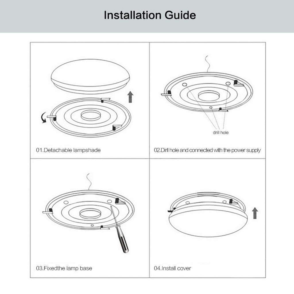 RAWNICE Bathroom Lights Ceiling,24W,4000K Natural White 29CM,Round Indoor Flush Mount Ceiling Lamp for Bedroom Bathroom Kitchen Hallway Office Stairwell