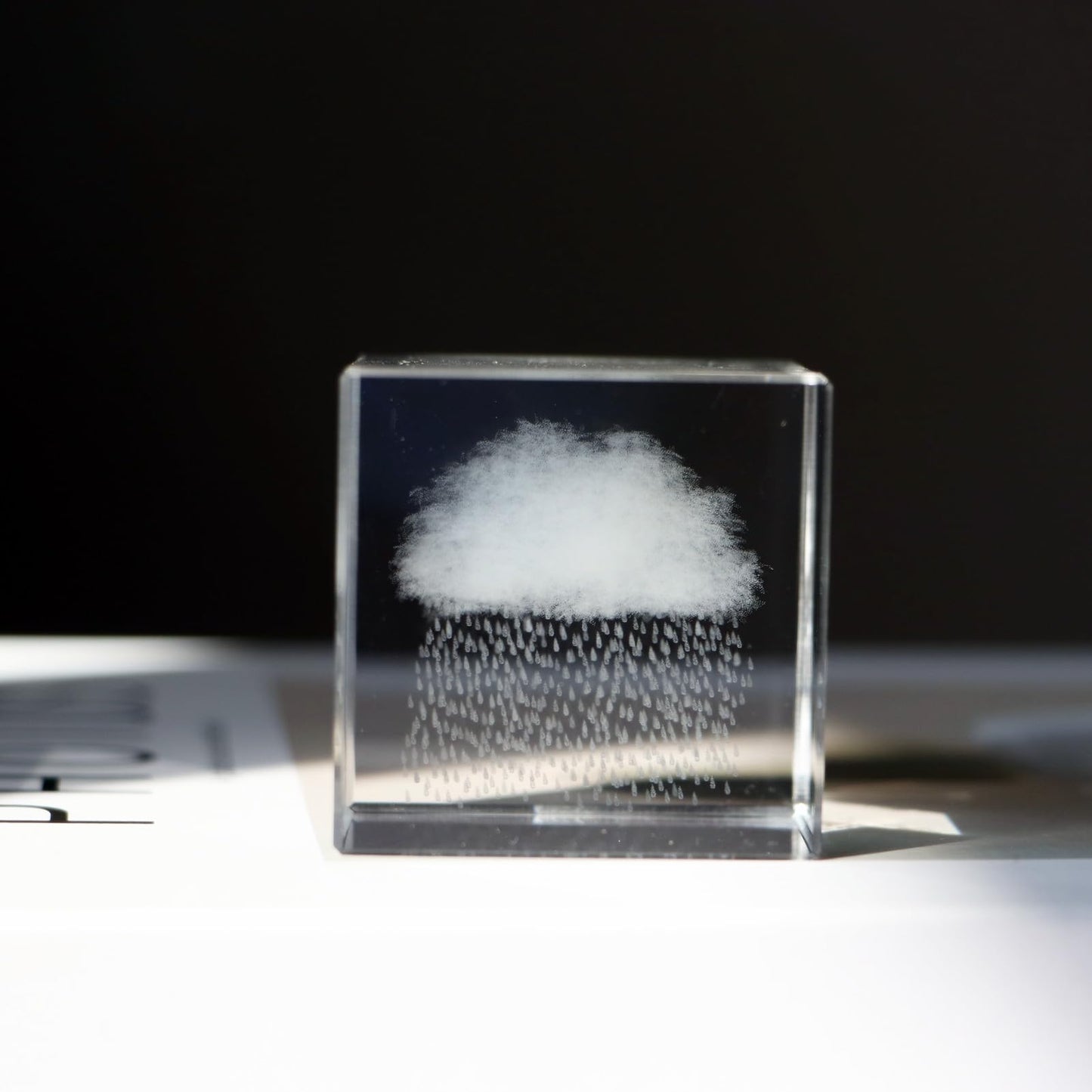 K9 Glass 3D Cloud Paperweight Cube Crystal Art of Ornaments Engraving for Home Feng Shui Decoration Rain Cloud 2