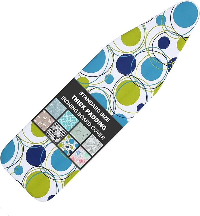 Ironing Board Cover and Pad Standard Size 15" x 54", 3 Pairs of Hook and Loop
