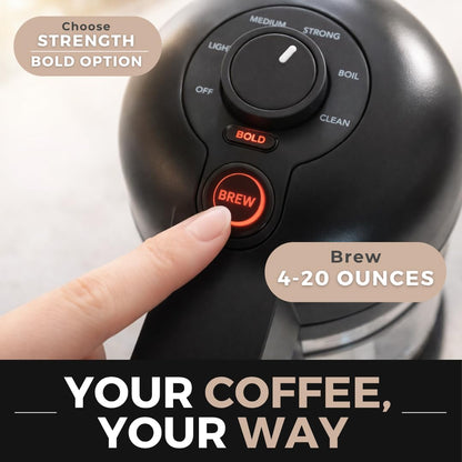 VINCI Micro Café Smallest Single-Serve Coffee Brewer | Compatible with Keurig K-Cups, K-Pods | Glass Carafe | Enclosed Brewing for Hotter Coffee | Large Capacity Reusable Filter Cup Included (Red)