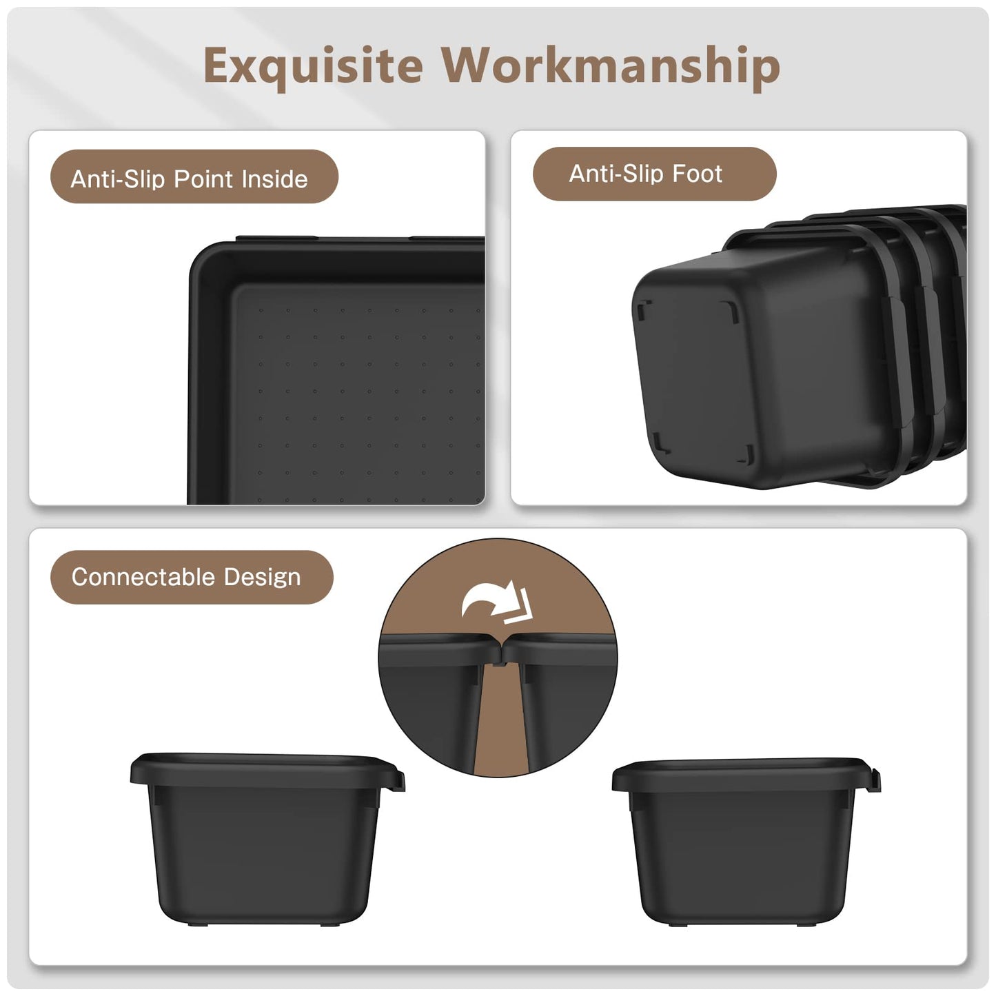 A-LUGEI【𝟲𝟵𝗣𝗰𝘀】【𝟱 𝗦𝗶𝘇𝗲】 Tool Box Organiser Tray Divider Set, 【Black】 Desk Drawer Organiser, Garage Organisation and Storage Toolbox Accessories Rolling Tool Chest Cart Cabinet Workbench