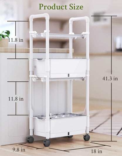 Hydroponics Growing System,AOONEG 28Pods Indoor Herb Garden with LED Grow Light,Hydroponics Growing System Kit with Automatic Timer,Pump System,Adjustable Height (No Seed,Glossy White, 2Layer-28Pods)