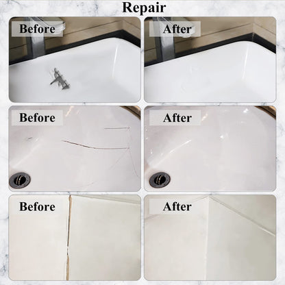Shower Tray Repair Kit, Hupeyna Tub, Tile and Shower Repair Kit, Bathtub Repair Kit White for Chips Dents Cracks Holes Scratchs, Bath Repair Kit - More Colour Choices Available Marble Repair Kit