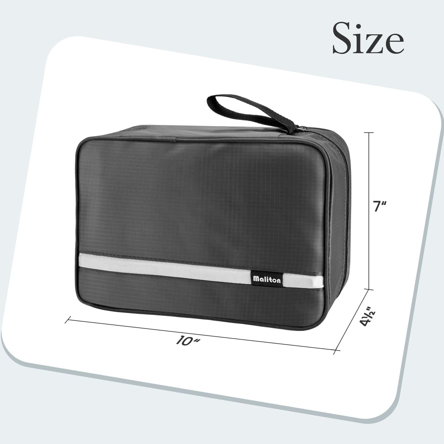 Maliton Toiletry Bag for Men & Women Large Toiletry Bags for Traveling Hanging Toiletry Bag Hygiene Bag with 4 Compartments Waterproof Bathroom Shower Bag (Black)