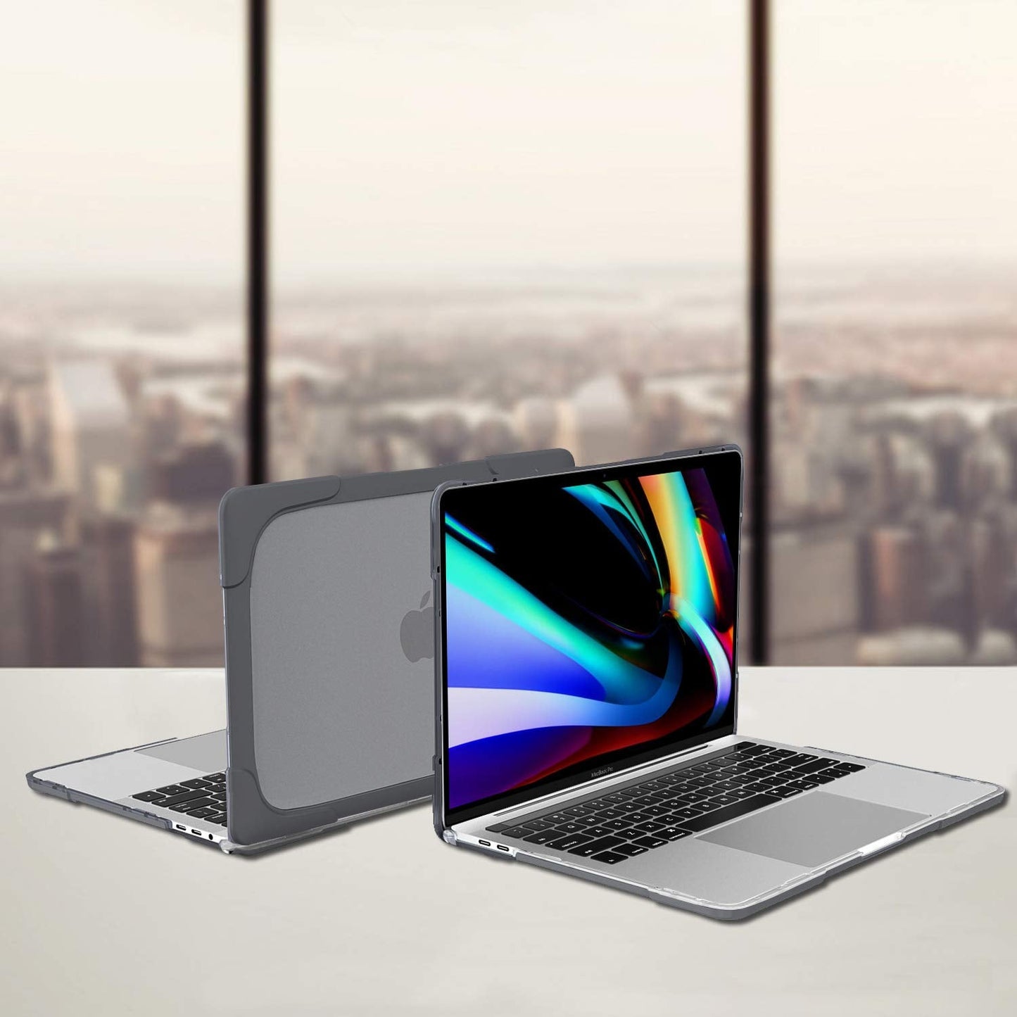 ProCase Heavy Duty Bumper Case for MacBook Pro 16 Inch 2019 (Model: A2141), Shockproof Rugged Hard Shell Protective Cover for MacBook Pro 16 with Touch Bar and Touch ID -Grey