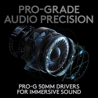 Logitech G PRO X Wireless Lightspeed Gaming Headset with Blue VO!CE Mic Filter Tech, 50 mm PRO-G Drivers, and DTS Headphone:X 2.0 Surround Sound, 20+ Hour Battery Life - Black