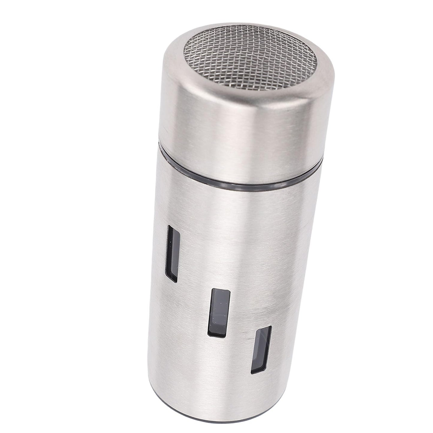 Focket Salt Shaker, 304 Stainless Steel Rust Proof Multifunctional Condiment Shaker, Seasoning with Airtight Lid for Kitchen Cooking Grilling Picnic (Mesh Holes)