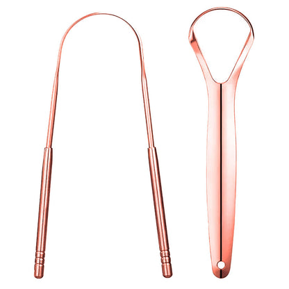 LA MIERE Tongue Scraper (2 Pack), 100% Stainless Steel, Easy to Use Tongue Scraper for Adults, Tongue Cleaner for Oral Care & Hygiene with Natural Cotton Bag