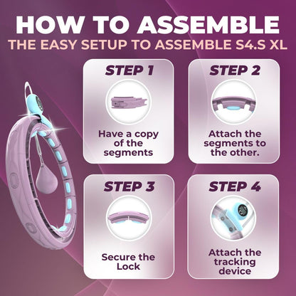 Swiss Activa+ S4.S XL Silent Hula Hoop |Improved XL Size, has 18 Comfort Links | Premium with Counter,Waist Size up to 69-126 cm |Infinity Hoop, Smart Weighted Hula Hoop for Women, Weight Hula Hoop.