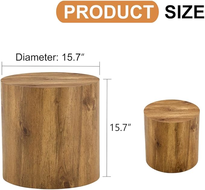 Round Side Table, End Table Living Room Table, Sofa Couch Bedside Table