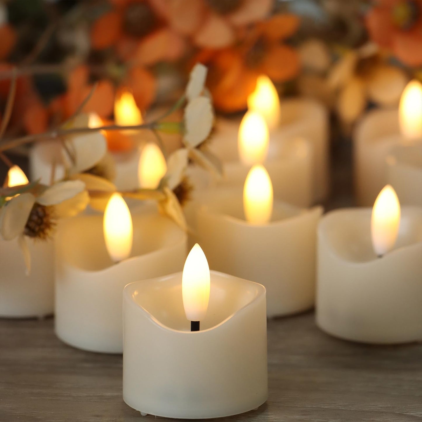 EZiGarden Flameless LED Votive Candles, Battery Operated Fake LED Lights Electric Flickering Candles for Wedding Party Halloween Christmas Party Theme Party, Holiday Decor Home Decorations, Set of 36