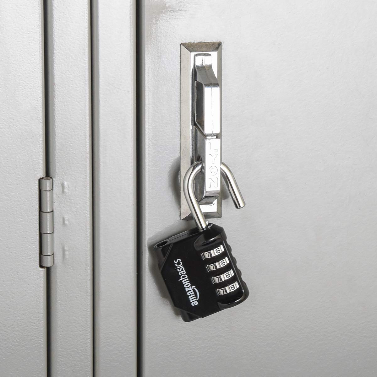 Amazon Basics 4-Digit Combination Lock for Gym and Sports, 2-Pack, Black