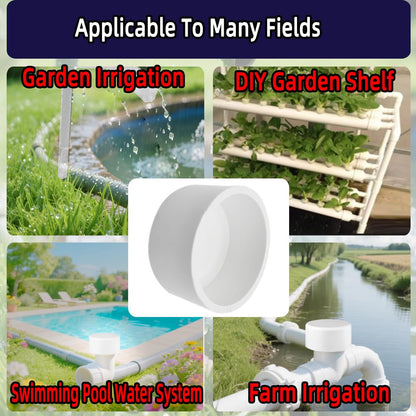 YONYONICE 20Pack 1inch PVC Pipe End Cap Fitting,Schedule 40, 1" PVC Pipe End Cap Plug Adapter for Cold Water Supply Lines, Garden Irrigation,Pipe Fitting Systems& DIY Garden Shelf,White.