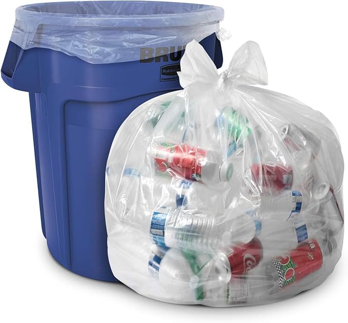 Aluf Plastics 45 Gallon 0.9 MIL Clear Garbage Bags