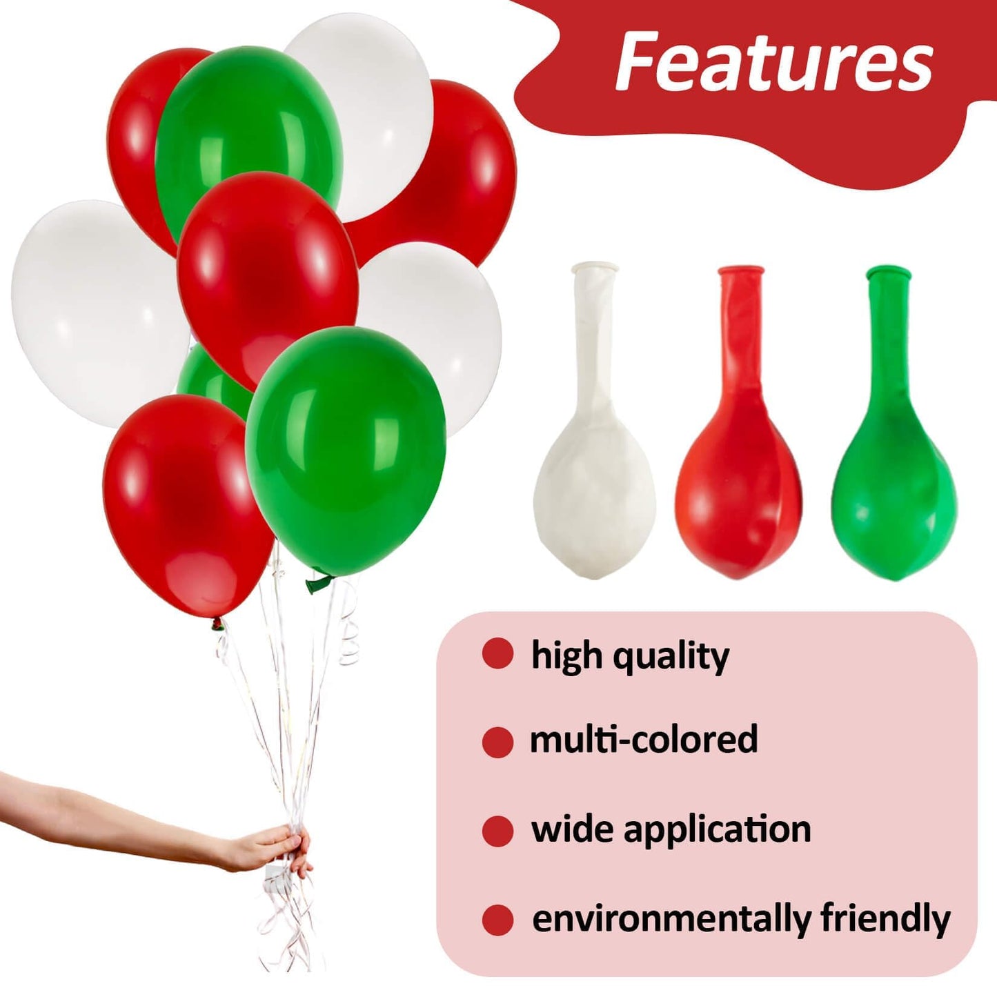 100PCS Christmas Balloons Garland Arch - MAQIHAN Xmas Red Green White Balloons Christmas Birthday Party Decorations Latex Balloons Globos Para Decoracion De Fiestas Tree Baloons Party Supplies 12 Inch