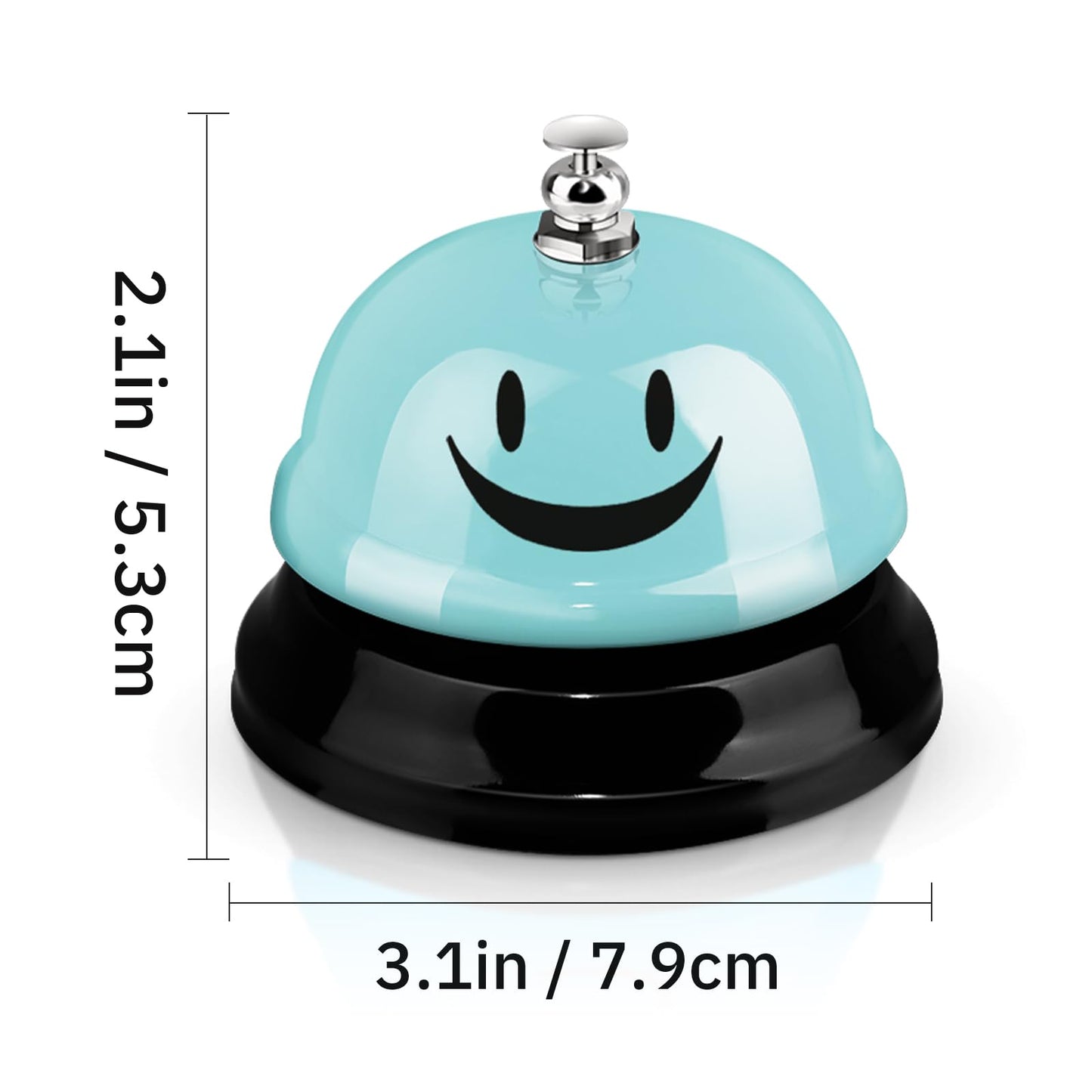 Hotop 3 Pcs Desk Bell for Service Funny Front Desk Smile Face Metal Ringer Call Bell for Kitchen Hotel Restaurant Classroom(Smile Face,Macaron Pink, Blue, Purple)