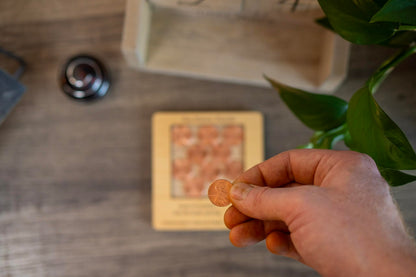 10 Penny Puzzle - Coffee Table Puzzle - Executive Toy - Wood Brain Teaser