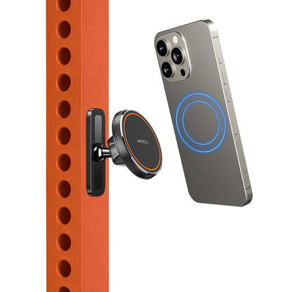 APPS2Car Magnetic Phone Holder for Gym, Alloy Base & Ball Joint, Attach to Metal Surfaces, Dual Magnet Phone Mount for MagSafe iPhone 12-17 Series