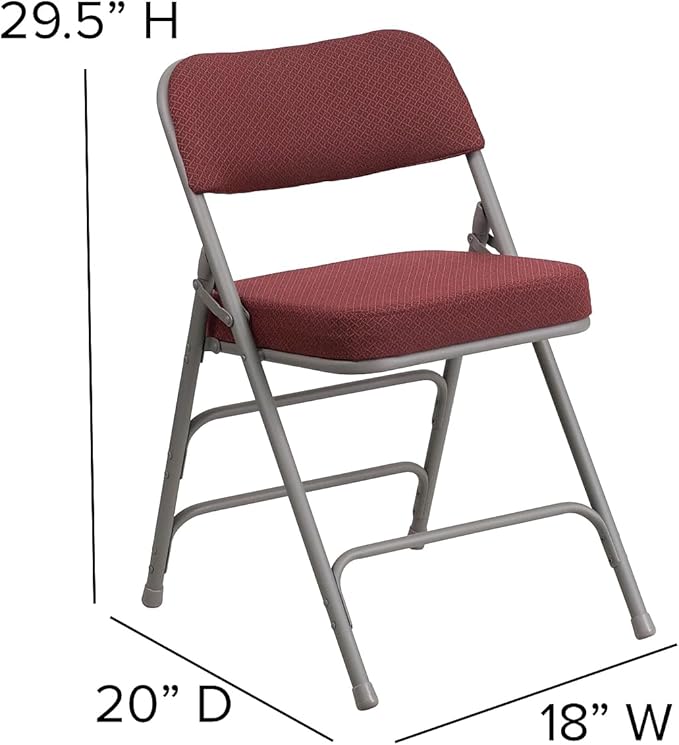 Flash Furniture 4 Pack HERCULES Series Premium Curved Triple Braced & Double