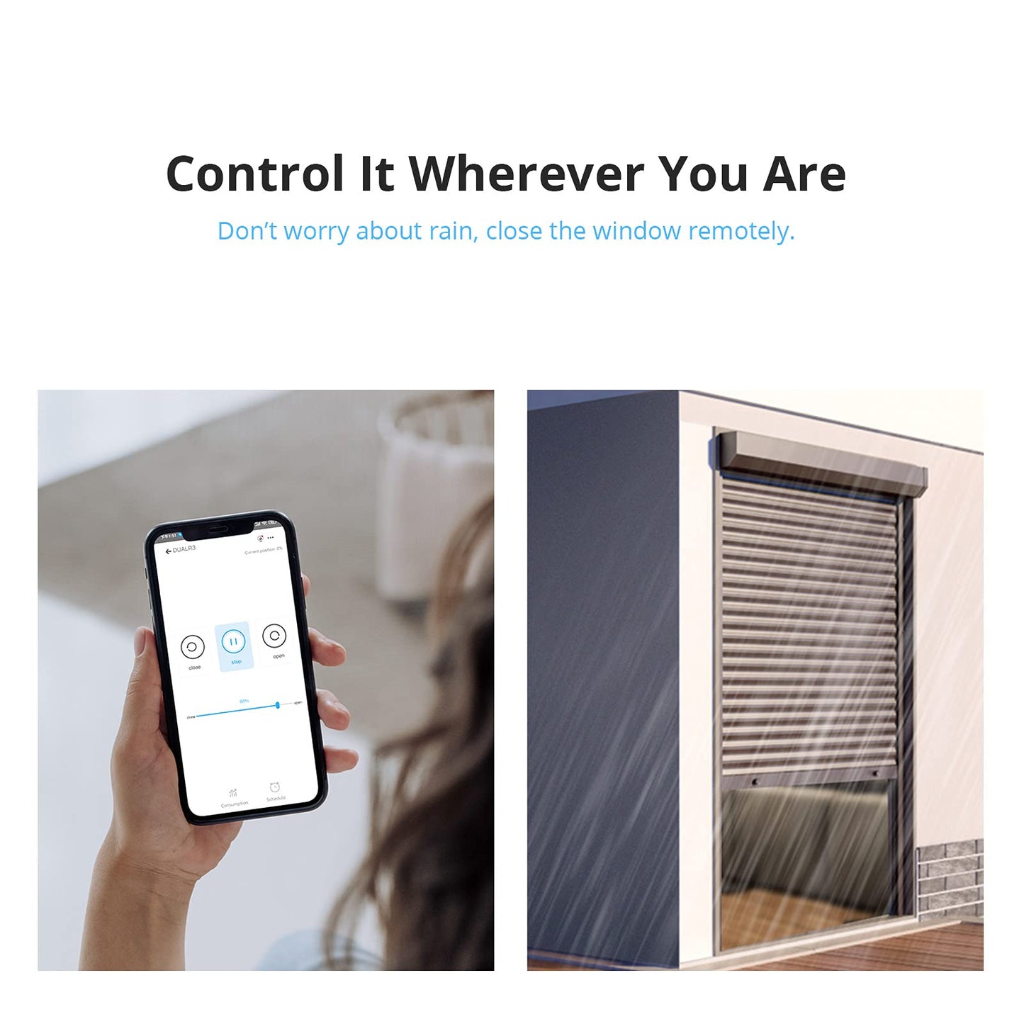 SONOFF WiFi Smart Curtain Switch with Power Metering TUV Certified, DUALR3 Dual Relay DIY Curtain, Blinds, Roller Shutter,Two Way Smart Switch,Works with Alexa&Google Home(1 Pack)