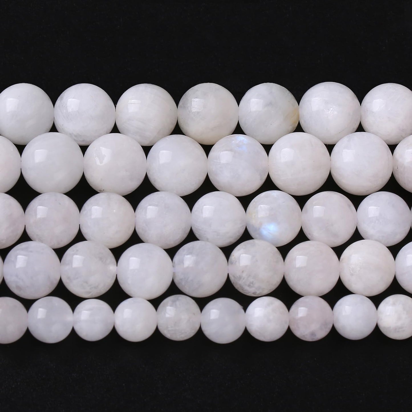 6MM 60PCS Natural Stone White Moonstone Gemstone Semi Precious Beads for Jewelry Making DIY Bracelet