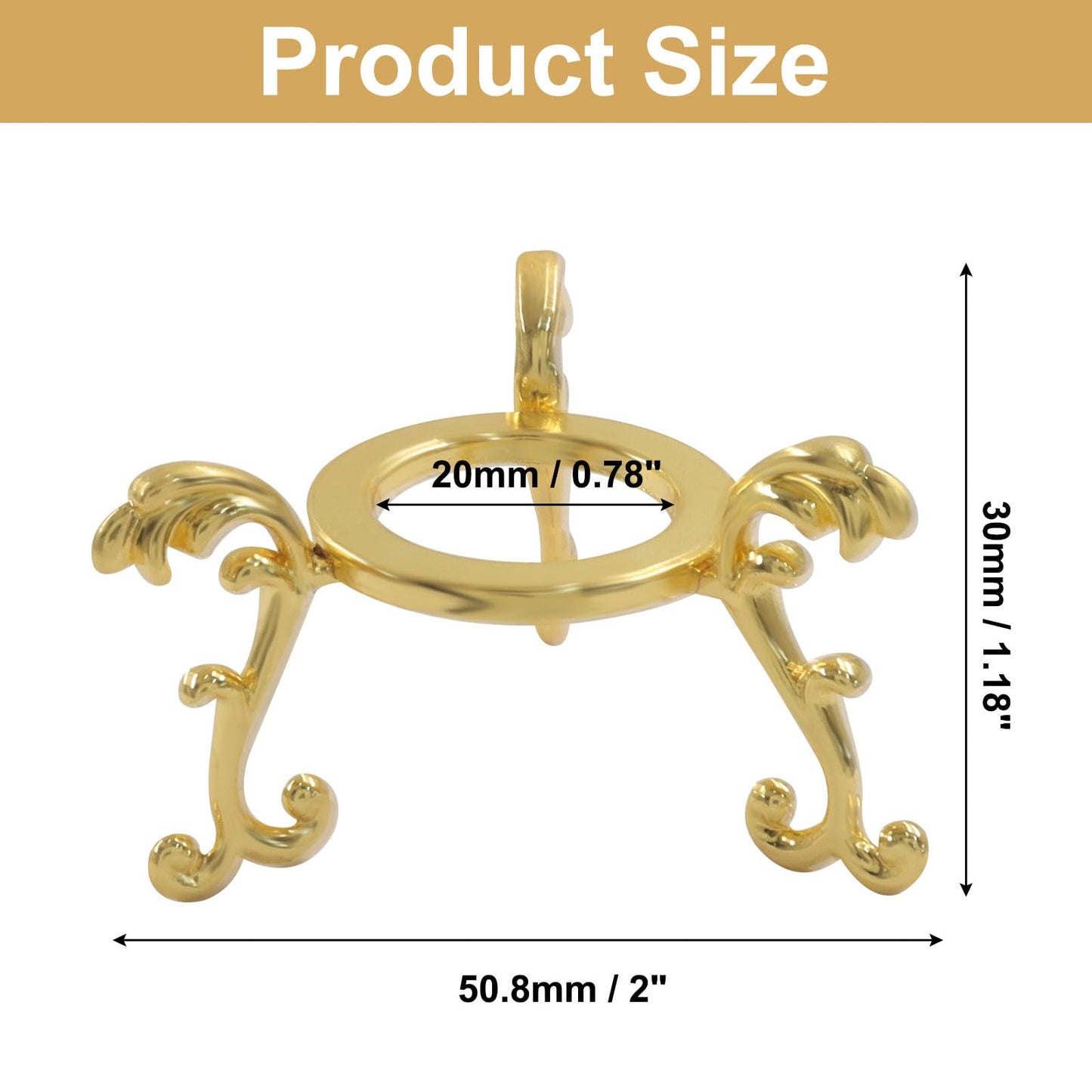 Marvexi 10Pcs Gold Sphere Display Stand - Crystal Ball Holder for 40mm-80mm Glass & Natural Stone Rocks
