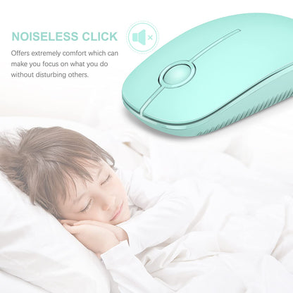 VssoPlor Wireless Mouse, 2.4G Slim Portable Computer Laptop Mouse with Nano Receiver Quiet Silent Optical Mice for Notebook, PC, Laptop, Computer-Black and Gold
