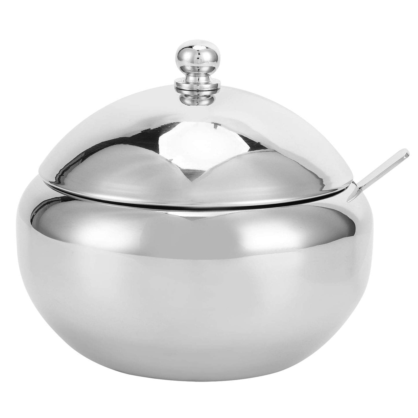 Seasoning Bowl,Stainless Steel Sugar Bowl With Lid and Spoon, Kitchen Storage Bottle Condiment Pots Ideal for Store Sugar, Salt, ,Spices(740ml,25.02OZ)
