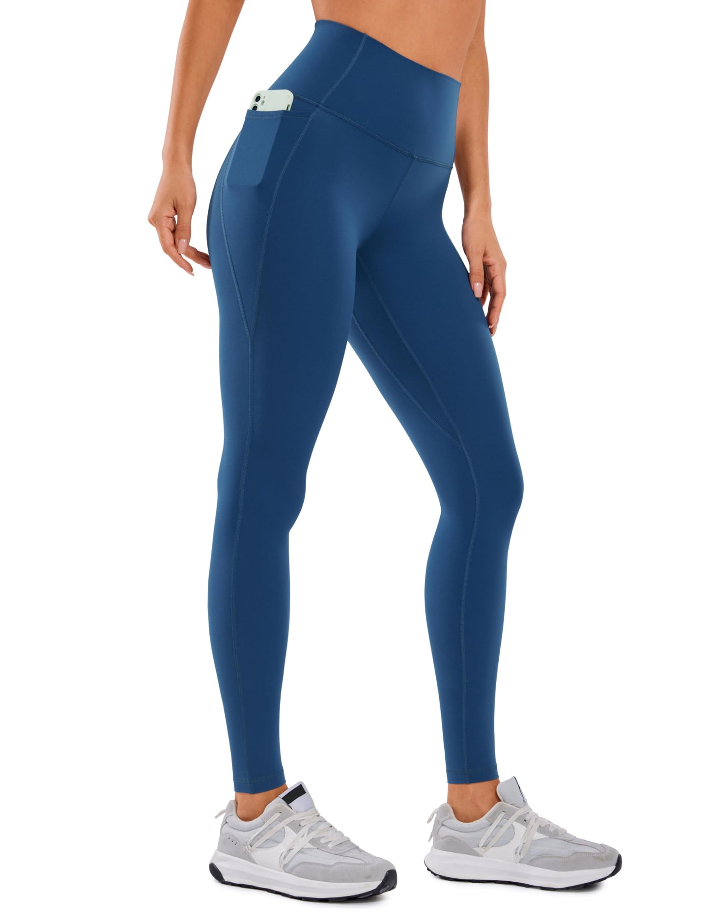 CRZ YOGA Womens Butterluxe Workout Leggings 28 Inches - High Waisted Gym Yoga Pants with Pockets Running Buttery Soft