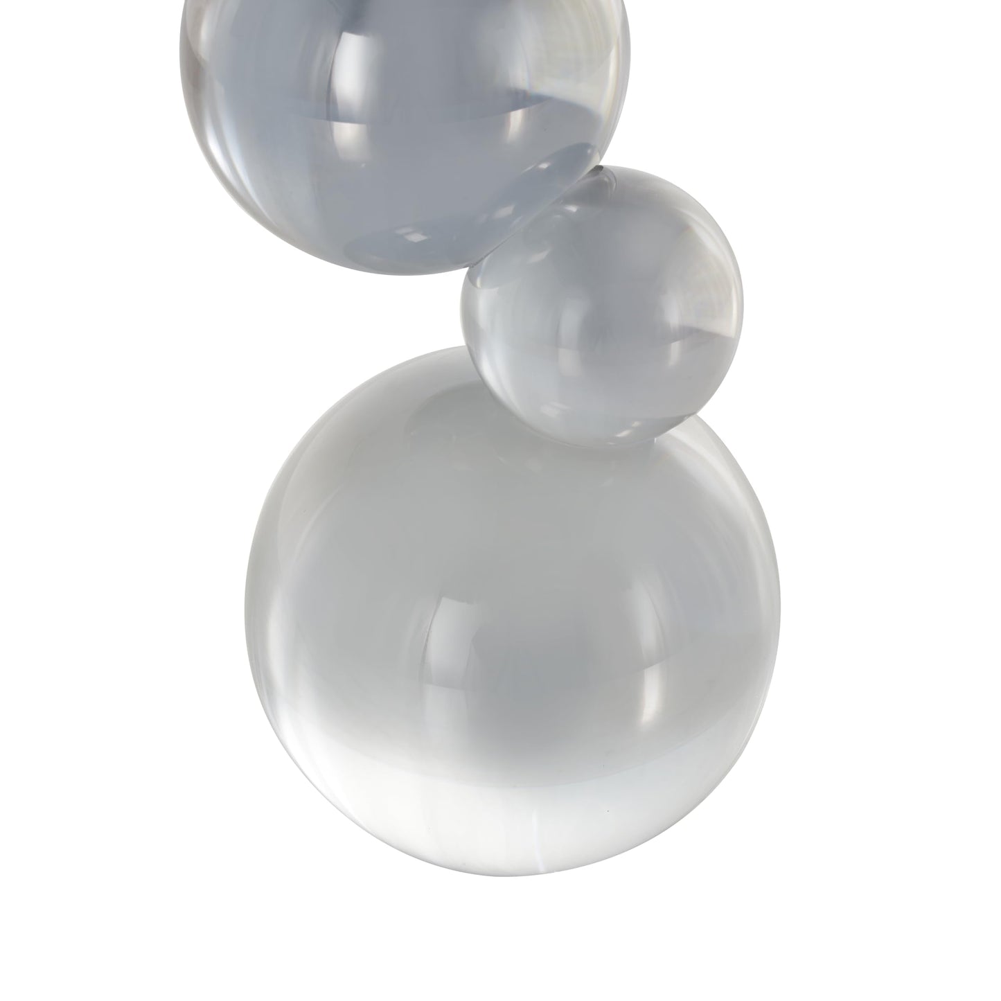 Deco 79 Glass Abstract Decorative Sculpture Stacked Orbs Home Decor Statue, Accent Figurine 4" x 4" x 8", Clear