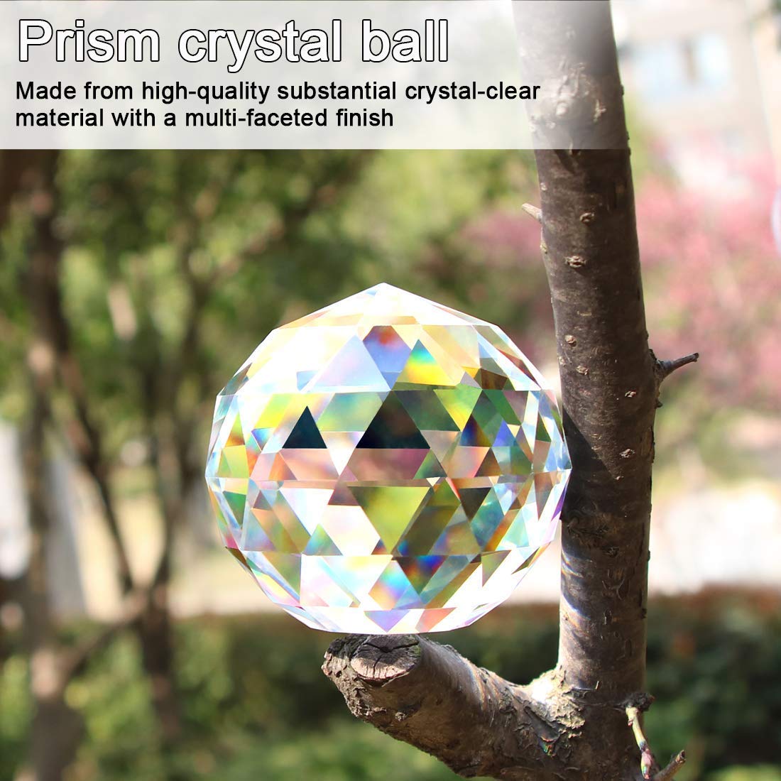 Clear Crystal Suncatcher Ball Prism Glass Sphere Faceted Gazing Ball Rainbow Maker Window Prisms Suncatcher for Window, Sun Catcher(80mm/3.15inch)