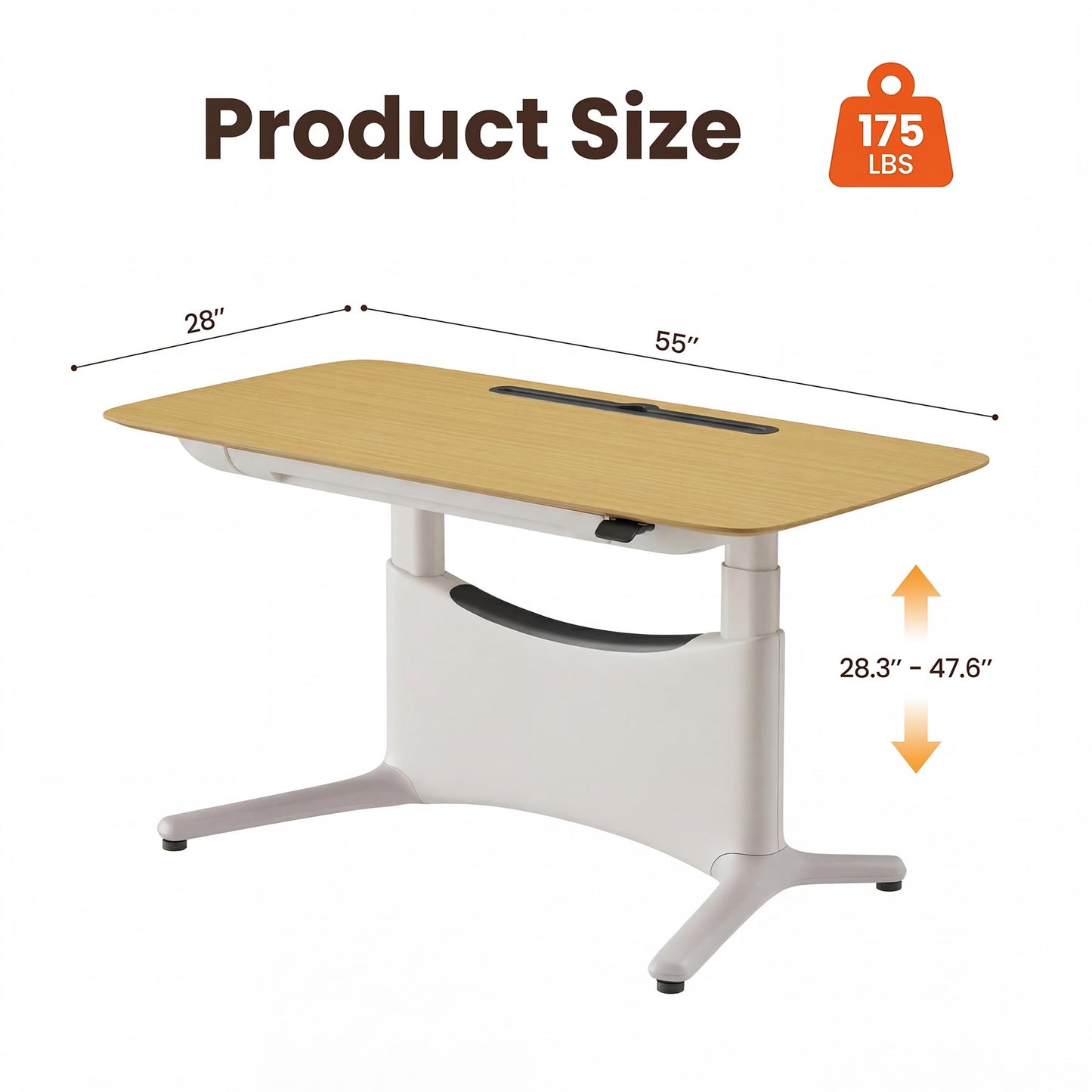 COLAMY Electric Standing Desk 55x28, Desktop Wobble-Free Dual Motor Sit Stand Up Desk with Drawers, Outlets & Footrest, Adjustable Height Computer Table for Home Office Workstation, Oak,White