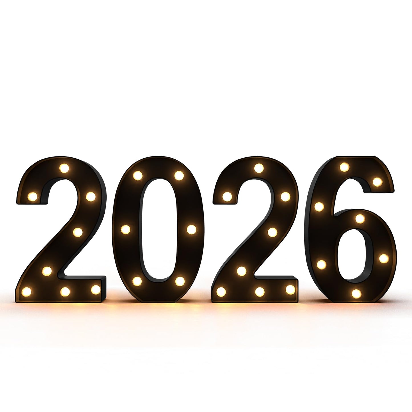 Black 2026 LED Marquee Numbers, LED Marquee Letter Lights New Year decor, Grad 2026 Sign Light up Letters for Graduation Decorations, Class of 2026 Light Up Numbers for Home College Graduation Party