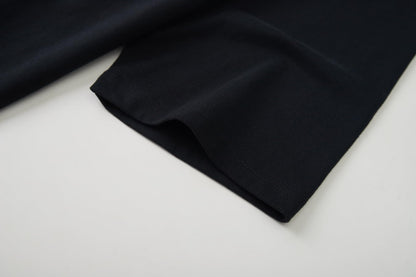 VEIISAR Men's Heavy Weight Crew Neck T-Shirt Mens Premium Cotton Tee Black L