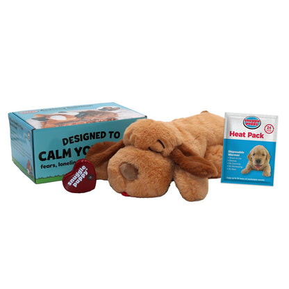 Original Snuggle Puppy Toy, Heartbeat Toy for Puppy, Dog Toys for Anxiety Relief, Calming Aid, Dog Heartbeat Toys for Behavioral Training in Biscuit