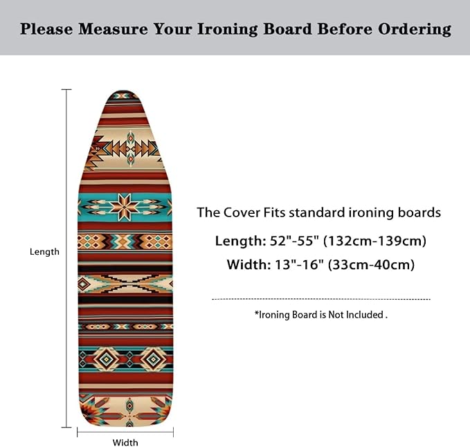 GLENLCWE Tribal Native Aztec Stripe Ironing Board Cover, South Style Iron Pad