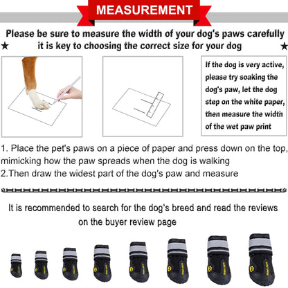 QUMY Dog Shoes for Large Dog, Medium Dogs Boots & Paw Protectors for Winter Snowy Day, Summer Hot Pavement, Waterproof in Rainy Weather, Outdoor Walking, Indoor Hardfloors Anti Slip Sole Black Size 7