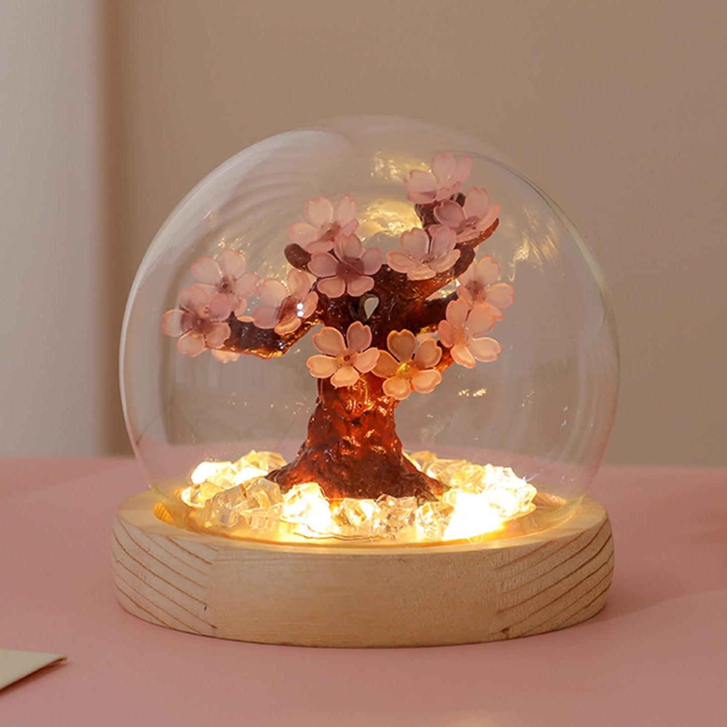 Richaa Pretty Cherry Blossom Lamps Flower Night Light Cute Bedroom Decor Unique Gifts for Women - Battery Powered (not Included)