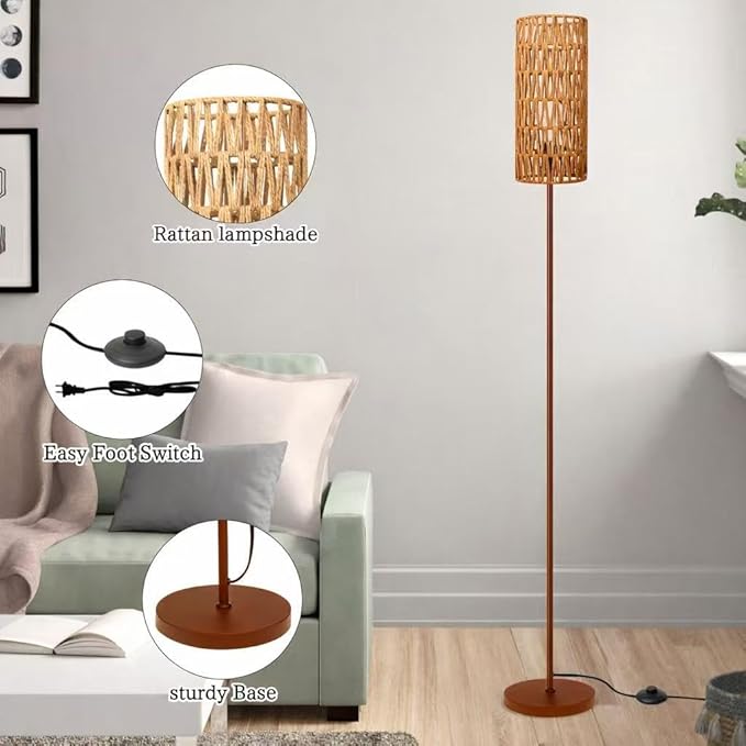 Ruiever Floor Lamp for Living Room, Farmhouse Floor lamp, Modern Standing lamp