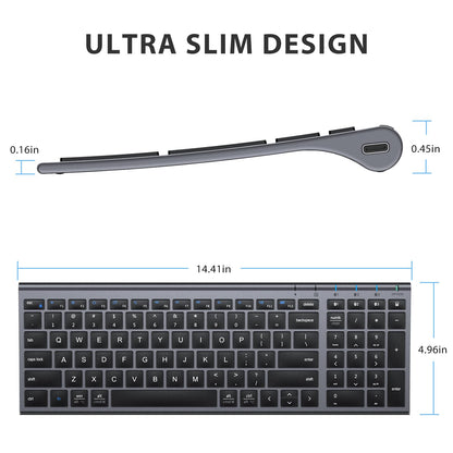 iClever BK10 Bluetooth Keyboard, Universal Bluetooth 5.1 Wireless Keyboard with Number Pad, Ergonomic Design, Multi-Device Compatibility, Stable Connection for Mac, iPad, iPhone, Android, Windows