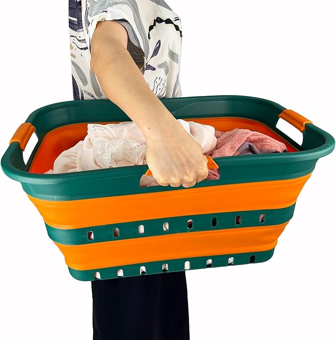 SAMMART 42L Collapsible Plastic Laundry Basket