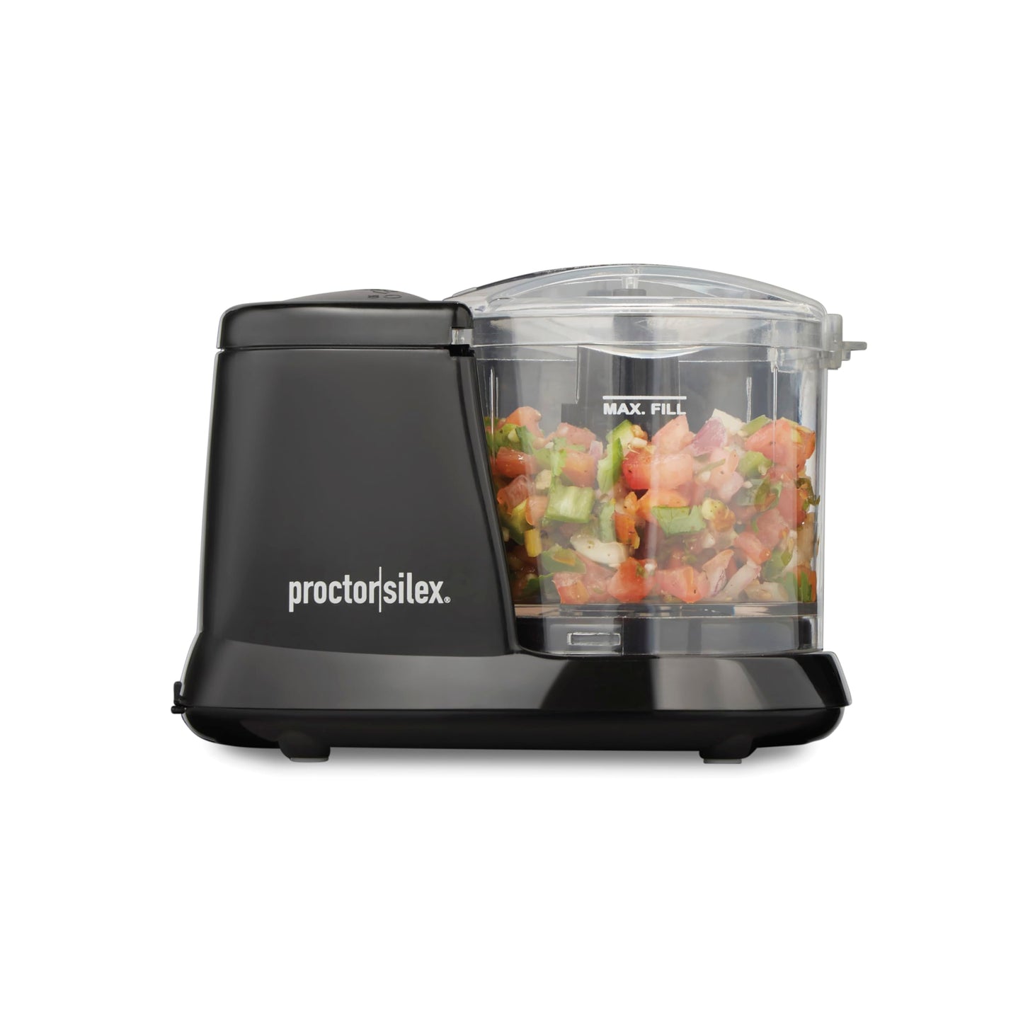 Proctor Silex Durable Electric Vegetable Chopper & Mini Food Processor for Chopping, Puree & Emulsify, 1.5 Cup, White